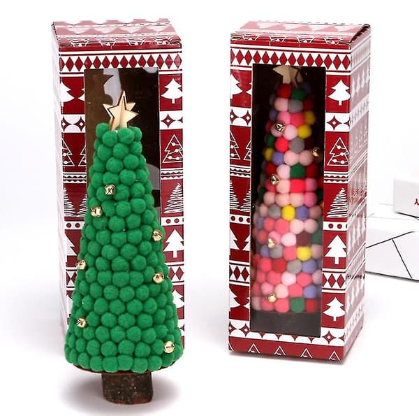 Julgran i ullfilt, minijulgran, 27 × 10 cm Red