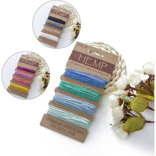 3 kort tråd sladd för smyckestillverkning vaxad hampa naturliga för armband nyckelringar tillverkning tillbehör