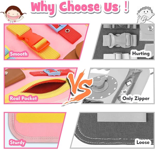 Post the Education Dressing Learning Committee Lasten Busy Board (Pink) Pink