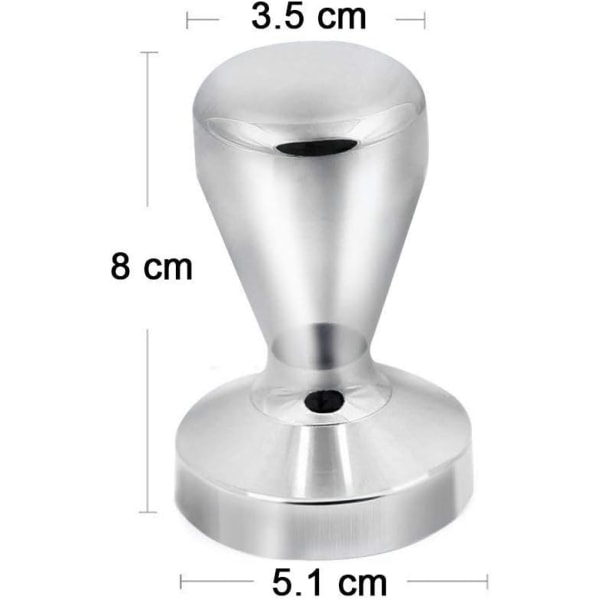 Kaffe Tamper 51mm, Rostfritt Stål Espresso Tamper, Silver Färg Levereras med Silikon Tamper Mat