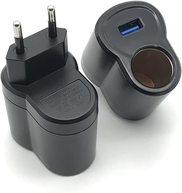 Bilpluggadapter, vegguttak AC til DC-omformer Bilstrømomformer Sigarettennerstrømadapter EU-plugg