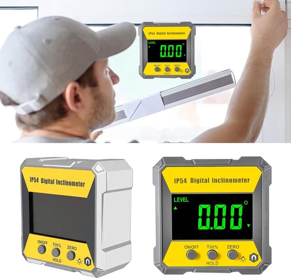 Magnetisk Digital Vinkelmåler Vandtæt Digital Gradmåler Vinkelmåler med Magnetisk Base & LCD