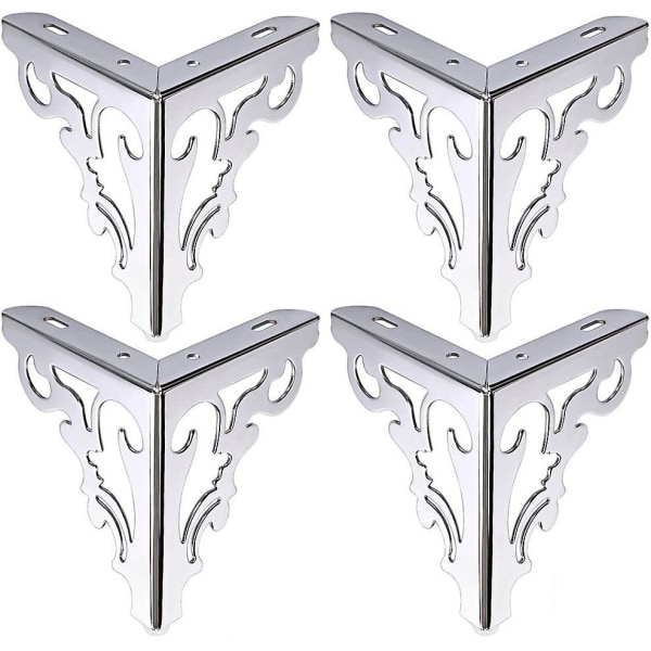 4st moderna soffben av bordsskåp Metallfötter Möbelben i rostfritt stål (silver, 15 cm) silver 15cm