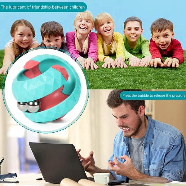 Roterande kubformad labyrintsfär med kullager, fidgetspinner, sensorisk leksak, fingertoppgyro Pink