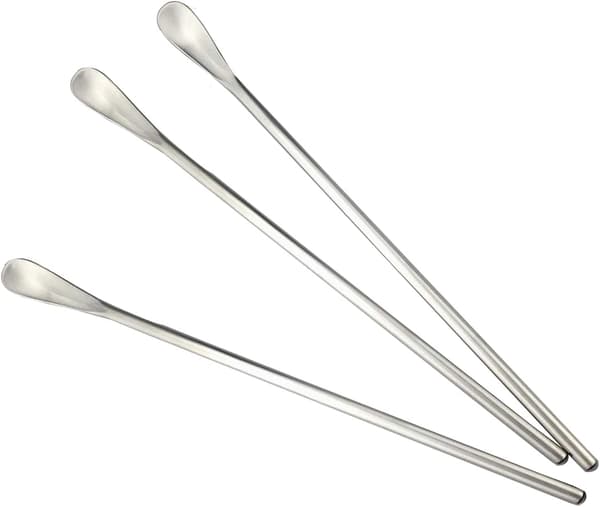 Långskaftade skedar, 3-pack, för blandning av cocktails, iste och kaffe silver