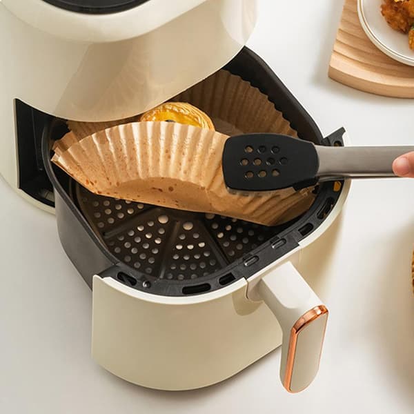 Airfryer-foder, 50 st engångsunderlägg i papper för airfryer - Rund non-stick pergamentpapper