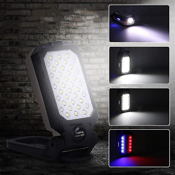 LED-arbetslampor, verkstadslampor, uppladdningsbara strålkastare, för camping, nödsituationer