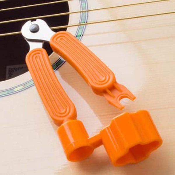 Gitarr Tång Dragare Strängskärare Verktyg, 3-i-1 Multifunktionell Gitarr Reparationsverktyg, Orange Orange
