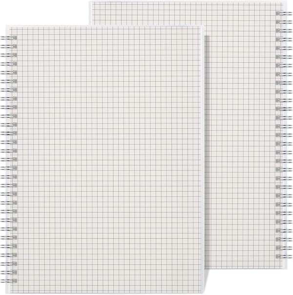 B5 Rutigt Spiralblock 80 Ark med 160 Sidor/Bok - 2 Stycken
