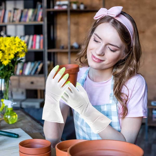 Gummihandsker - Pakke med 3 par - Havehandsker - Skridsikre multifunktionshandsker - Stor