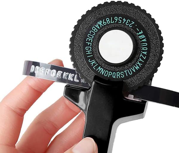 3D Mini Etiketprinter Klik Lille Model Manuel DIY Bogstavmaskine Præget Skrivemaskine (Sort)