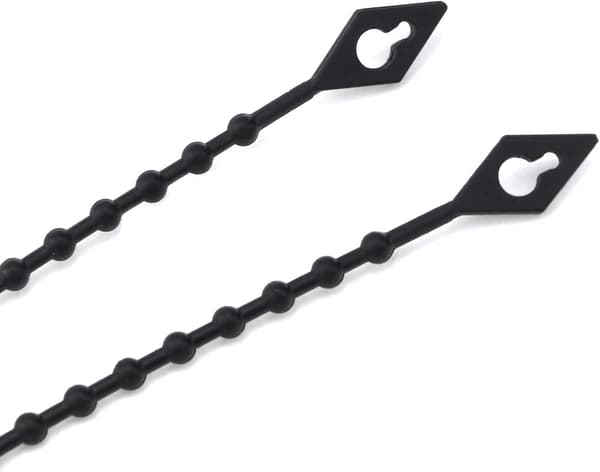 100 stk. Perleformede Kabelbindere Kabelstrips Kraftige Holdbare Stærke Kabelbindere (sort) black