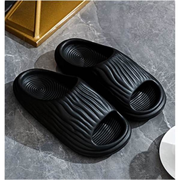 Badsandaler herr dam tofflor sommar mules halkfria tofflor moln bad inomhus/utomhus（svart 42/43） Black