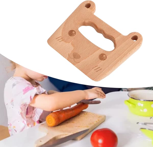 Barnens träkockknivar för matlagning och skärning av grönsaker och frukt (katt)