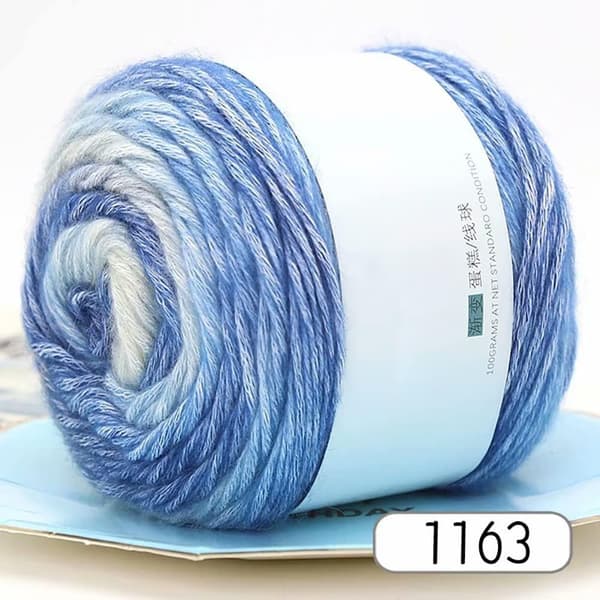 100 g uldgarn til strikning, blødt håndstrikkegarn, farvegradientgarn til strikning (stil 4) color 2