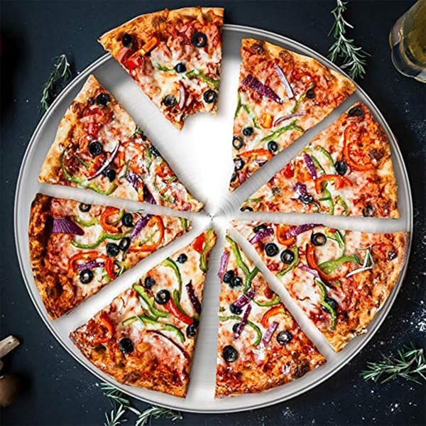 2 stk pizzabrett, rundt pizzabrett 26 cm pizzabrett i rustfritt stål