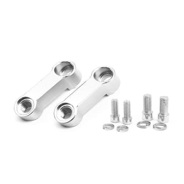 Motorcykelbackspegelmonteringsförhöjningsadapter, 10 mm 8 mm backspegel silver
