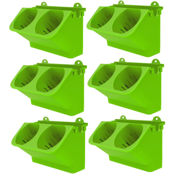Växtkrukor, Vertikal Trädgård Planter Väggficka Själv Kruka Väggmonterad Hållare Ljusgrön 6PCS