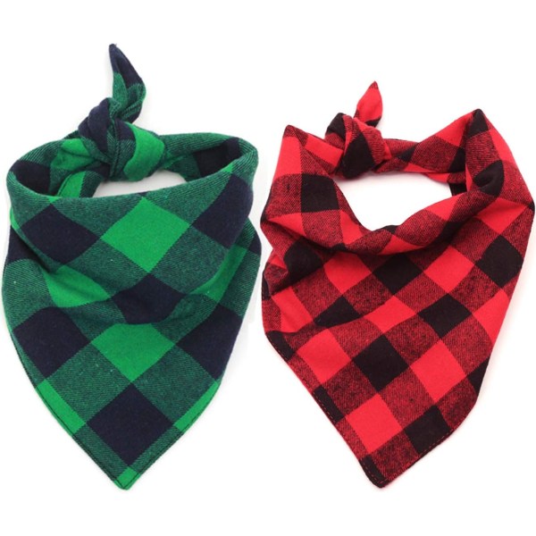 Halsduk i rött och grönt rutigt mönster för hundar - 2 stycken color 1 s