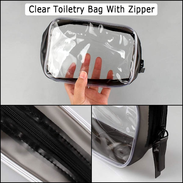 5-pack necessär, dam necessär för resor, sminkförvaring, transparent PVC-kit