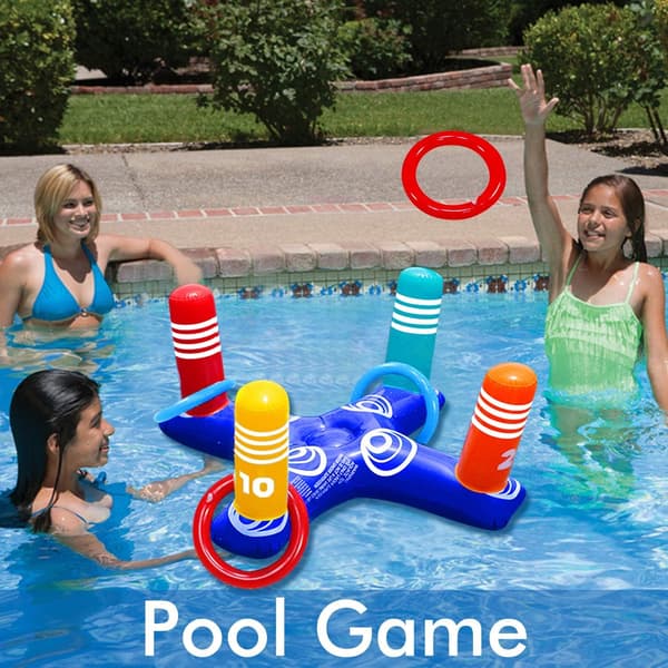 Oppustelige Pool Kaste Spil Legetøj Flydende Pool Ringe Vandfest Legetøj