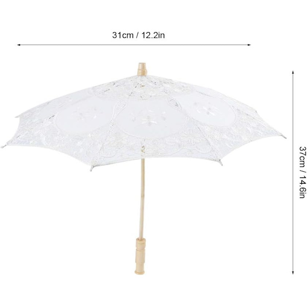 Bröllopsparaply, Mini Spets Paraply Bröllop Brudparaply Beige