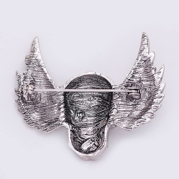 Skelettbrosch Pin Skalle Pin Badge Gotisk Punk Brosch Present (Silver)