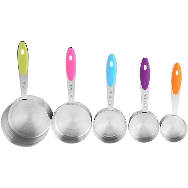 Mätkoppar, 5 st/set rostfritt stål mätkoppar kit bakverktyg