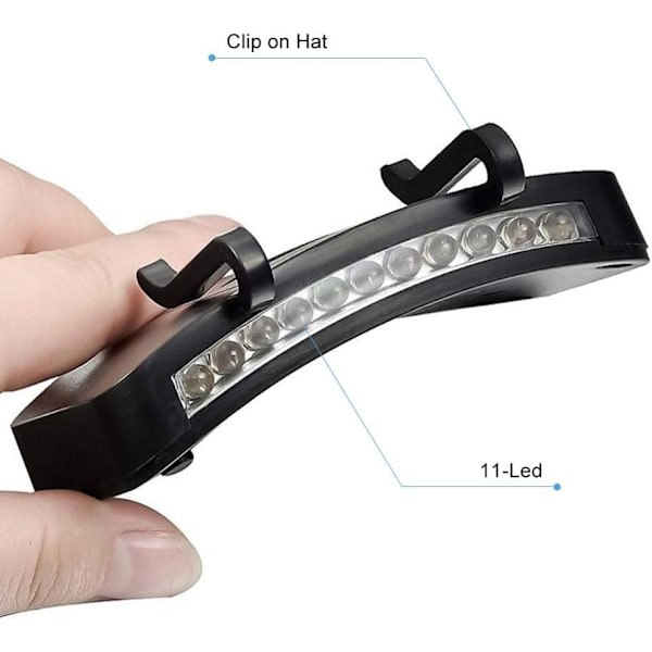 11 LED-lampor kepslampa för fiske, camping, jakt, löpning, vandring och andra utomhusaktiviteter