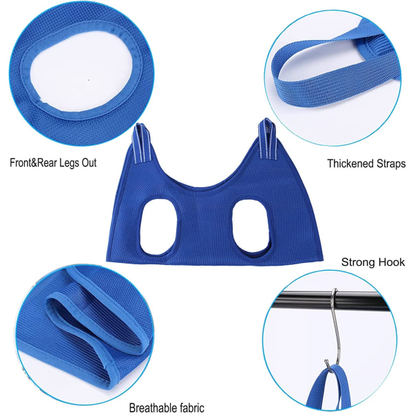 Hundvårdshängmatta Tillbehör Kit,  Restraint Bag Hängande Sele Pet Supplies Kit (Blå,S) blue s