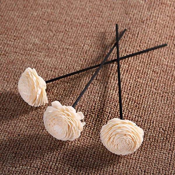 Pakke med 3 Rattanpinde Aromapinde Reed Diffuserpinde med Blomsterolie Aromadiffuserpinde