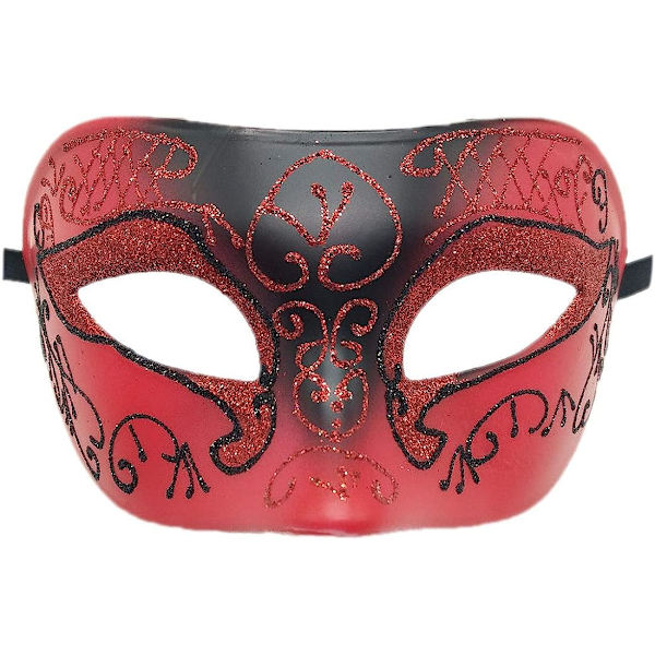 Par Maskerad Mask Metall Järn Fjäril Bal Mask (röd) 2 Stycken red