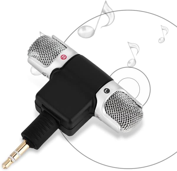 Mini stereomikrofoni ulkoinen stereomikrofoni mikrofoni 3,5 mm kullattu liitin