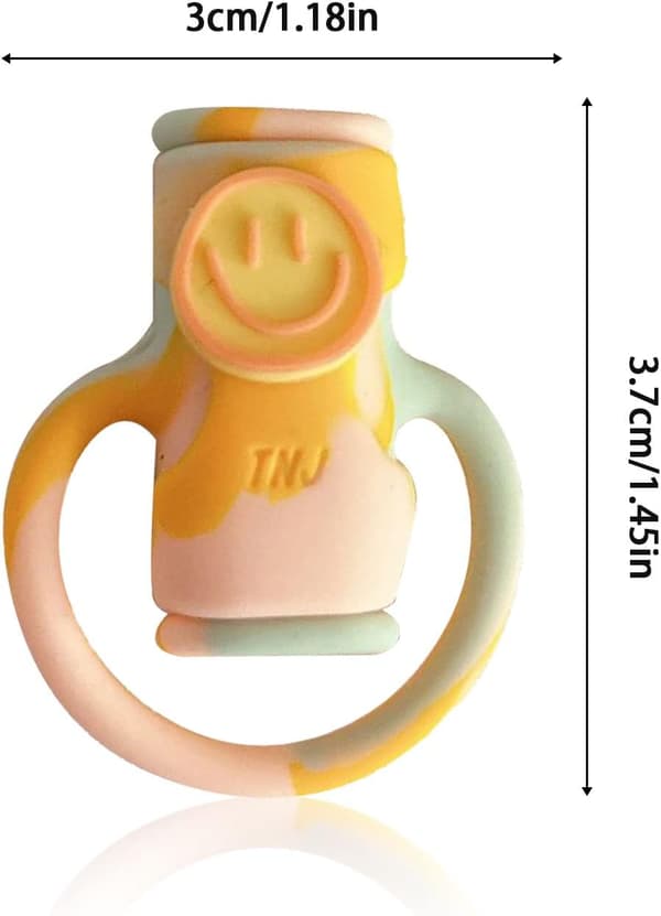 2-i-1 Datakabelbeskyttelse, Sød Silikone Datakabelopruller, Universal Mini Data (Smil Gul Blå) color 4