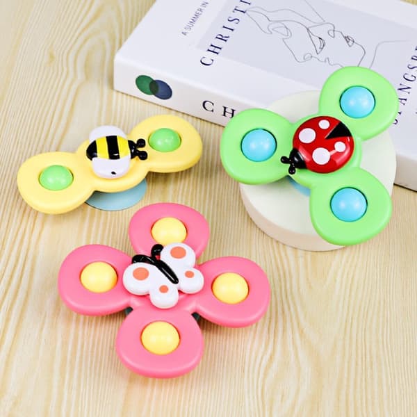 3 kpl vauvan imukuppihyrrälelu Fidget Spinner -kylpylelu