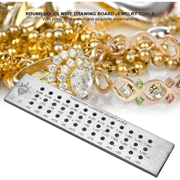 Dragplatta för smycken, 4 typer hål Rund Guld Silver Dragplatta i  kolstål（0,26-2,80） color 2 f0dc | color 2 | Fyndiq