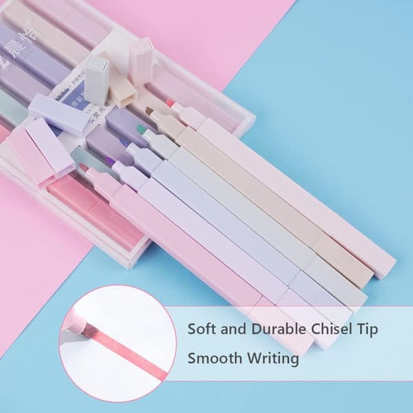 Pastel Highlighter, 6-pak dobbeltendet highlighter, bibel highlighter markørfarve