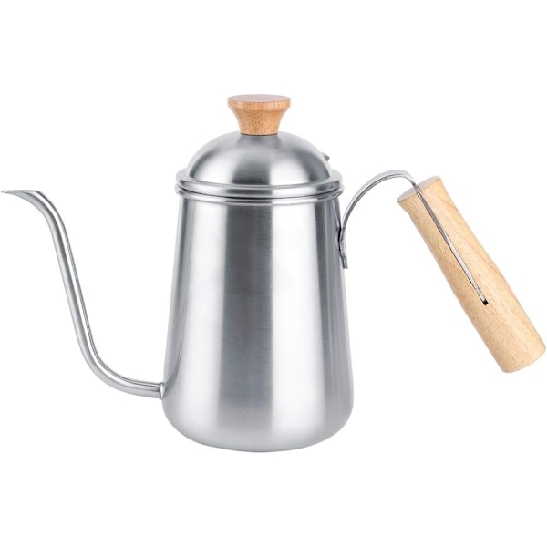 Kaffe- och tekanna i rostfritt stål med gåshals