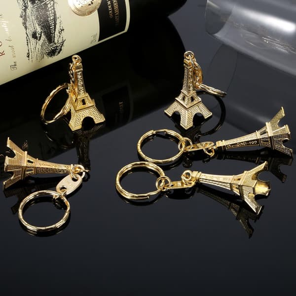 15 stk. Eiffeltårn Nøglering Retro Pynt Franske Souvenirs Nøgleringe (Guld) Gold
