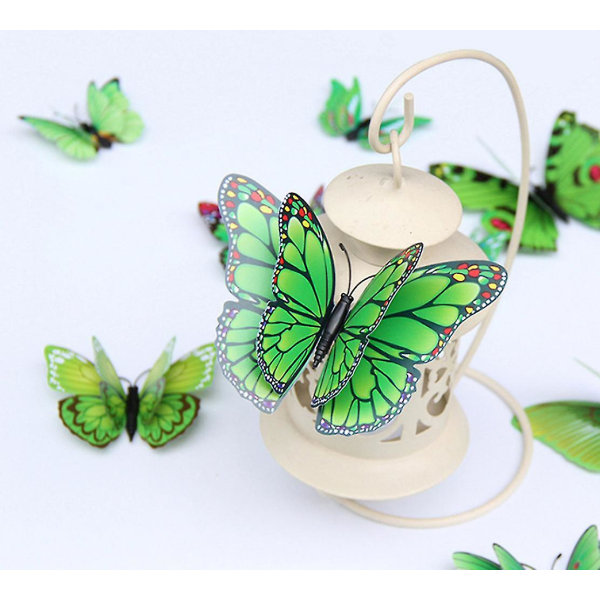 36 st dubbellager 3D fjärilsväggklistermärken Avtagbara väggdekor Fjärilsdekor Color 3