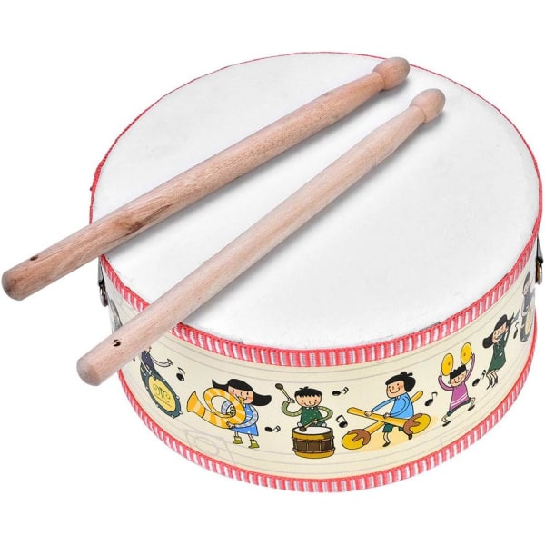 Barntrumma utrustad med en axelrem, handhållen trumma för barn, för barnfödelsedagsmusikleksak