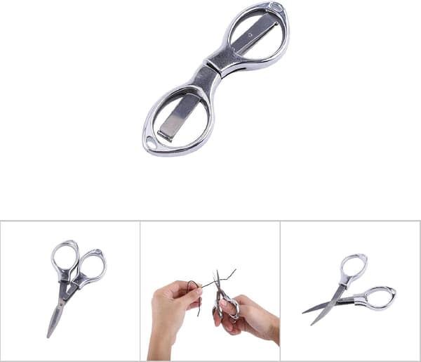 Mini Multifunktionel Foldbar Fiskesaks Med Nøglering Fiskesaks Rustfrit Stål (Sølv) Silver