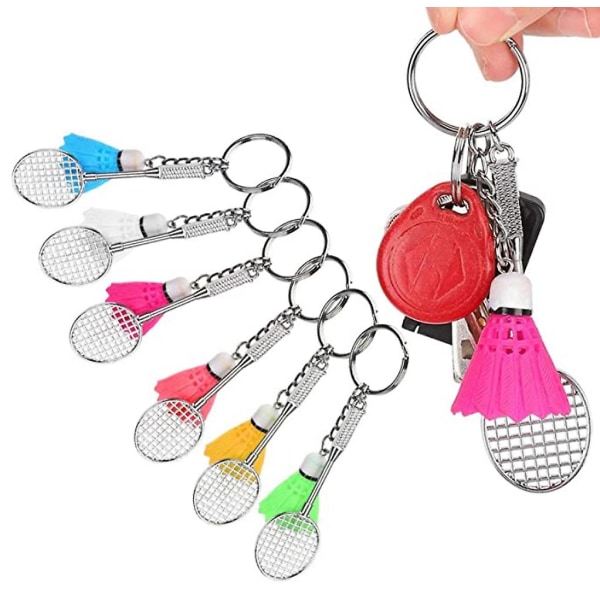 6st Nyckelringar Mini Nyckelring Plast Badminton Nyckelring Bag hänge