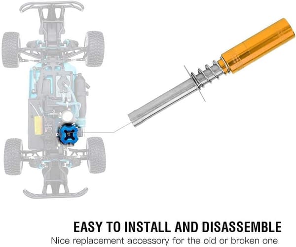 RC Igniter 80103 Motor Glødeplugg Aluminium Tenningssystem for HSP 1/10 Nitro Bil (gul) Yellow