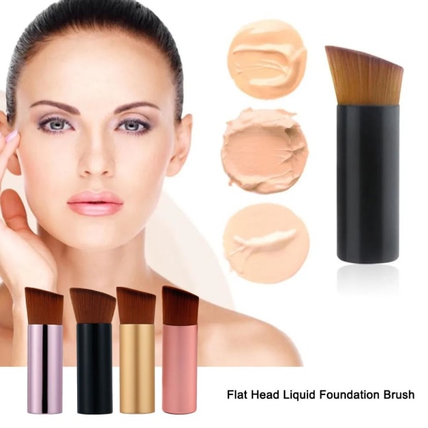 Flat Head Liquid Foundation Brush Mini Makeup Brush Oblique Head matte rose gold 1pcs