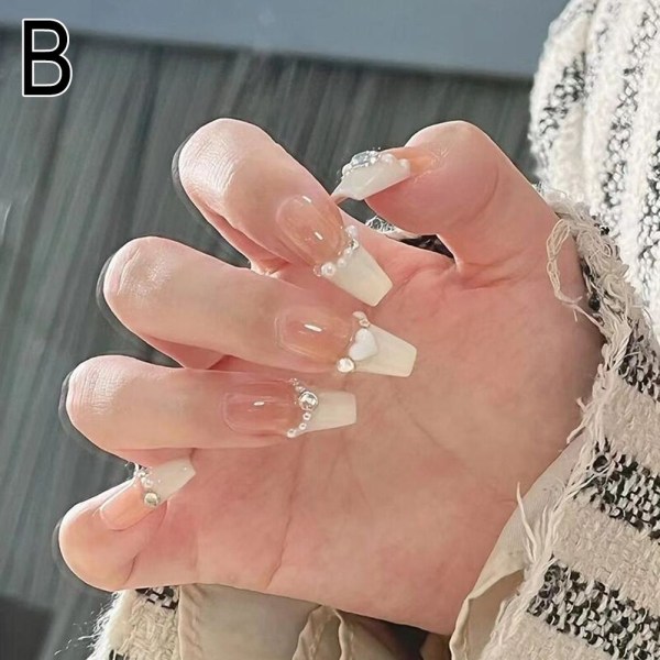 6 sorters bära nail art gnistrande lyster pärla prydnad hjärta Sha 2 set