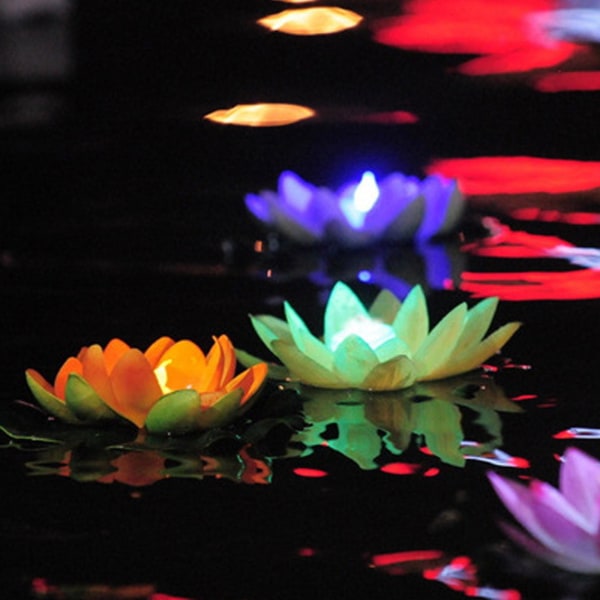 RGB LED Solar Powered Flower Light Flytande fontän Pool Pond L multicolor one-size