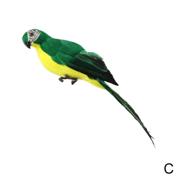 Stor falsk konstgjord papegoja befjädrad realistisk trädgård hem dec Green 25cm