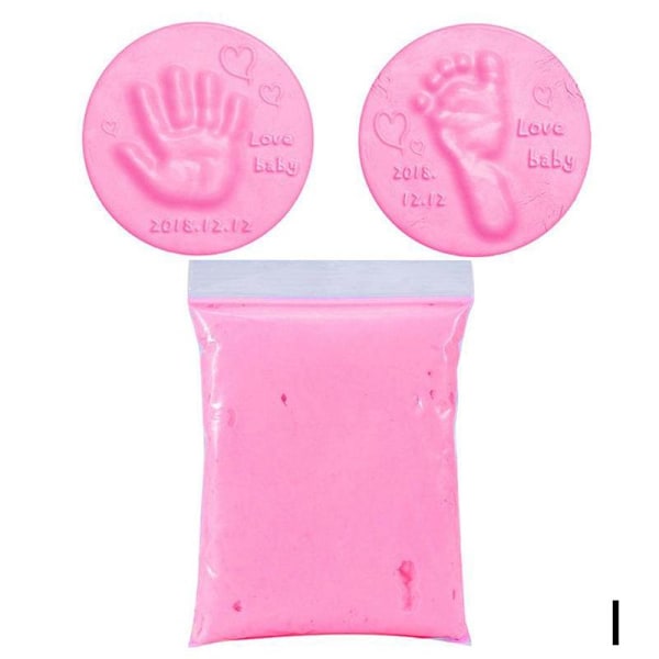 1 förpackning med 20g baby hand- och fotavtryckslera pink 20g