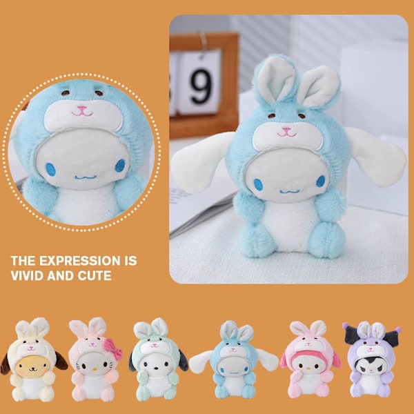 Sanrio Mjuk Plyschhänge Söt Kuromi Plysch Cinnamoroll Plysch Till blue one-size